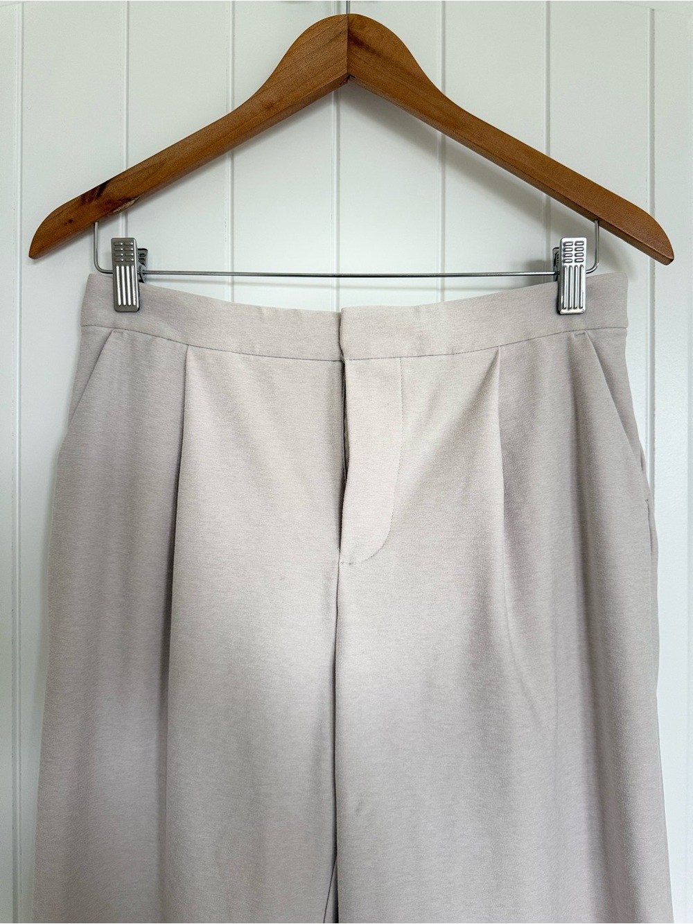 Vuori Elevation Trouser Ecru Heather Wide Leg High Rise Travel Work Pants Size M - Picture 3 of 9